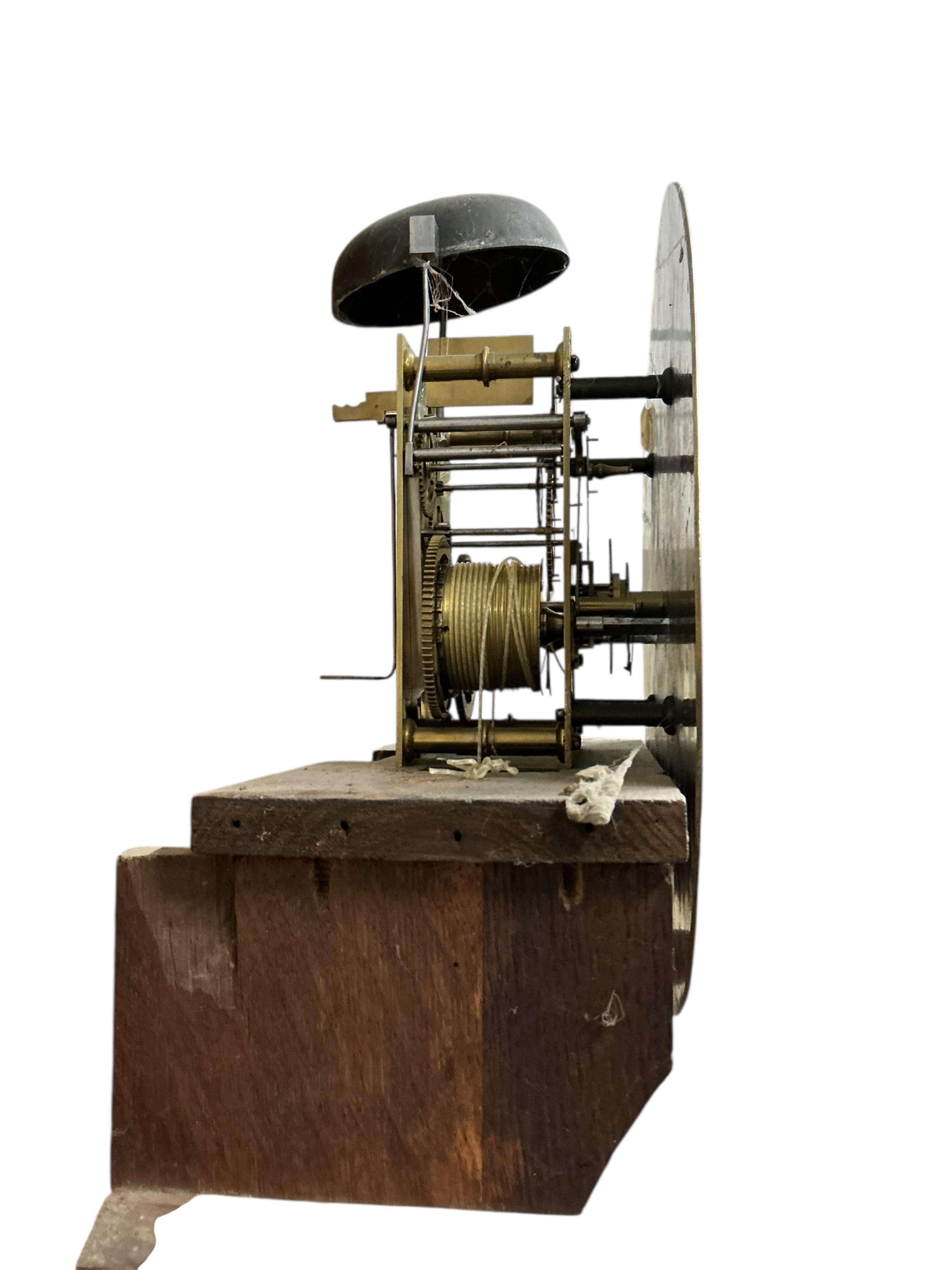 A George III oak eight day longcase clock, the circular brass dial marked Whitehurst, Derby, height 224cm